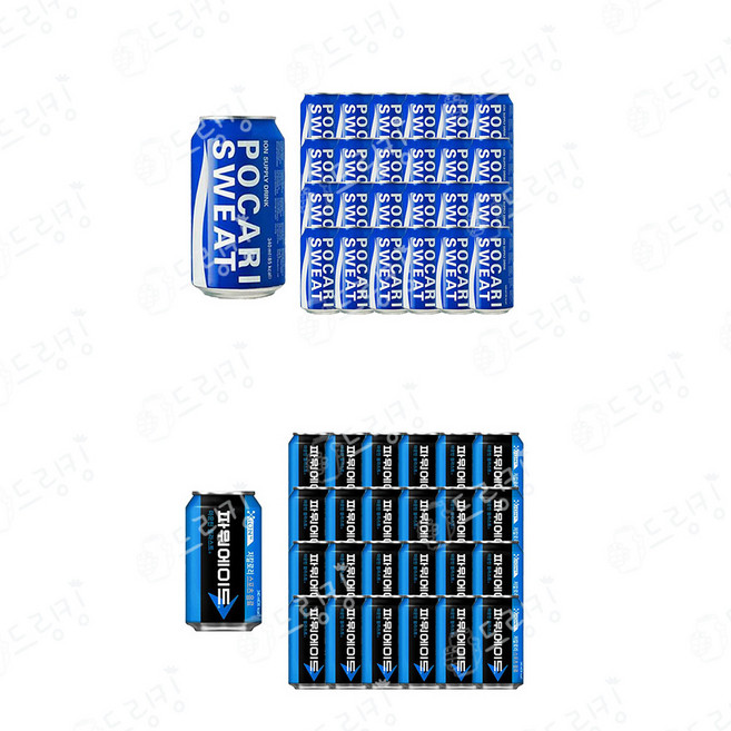 [파워에이드 340ml 24캔] + [포카리스웨트 340ml 24캔] 총48캔, 1세트