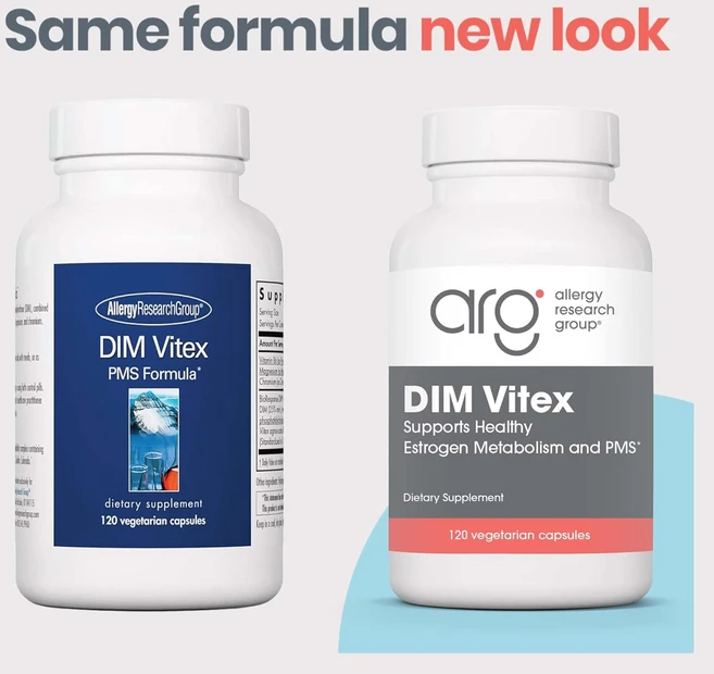 알레르기 연구 그룹 DIM 바이텍스 보충제 건강한 호르몬 균형 및 월경 주기 지원 PMS 포뮬러 비타민 B6 저자극성 베지 캡슐 대두 무함유 120 카운트Allergy Rese, 120정, 1개 - 쿠팡