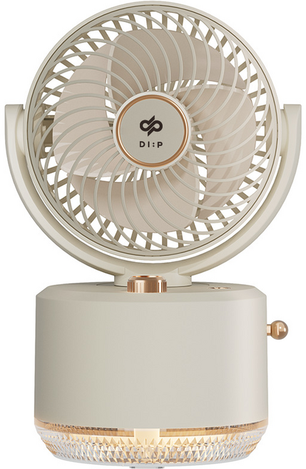 디프 탁상용 무선 선풍기 휴대용 미스트 선풍기, 베이지, 1개