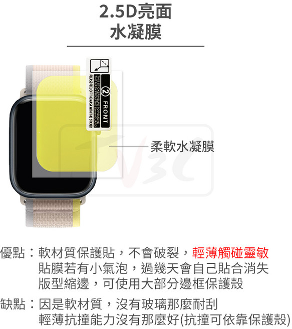 適用 Apple Watch 水凝膜 螢幕保護貼 46 44 42 45 SE 7 8 9 10 11, 1個, 【亮面】2.5D水凝膜,7/8/9代 41mm