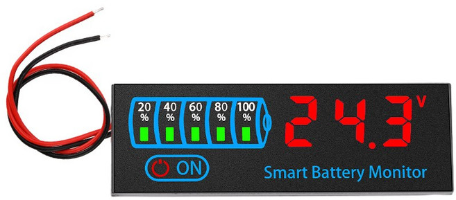 55V 배터리 레벨 표시기 전압 전원 디스플레이 패널 LED 표시 등이 있는 산성 용량 충전 테스터, d, d