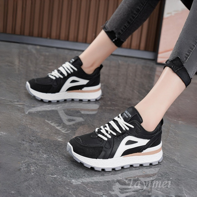 [인스타주목템] 라지스타일 여성 키높이 스니커즈 5cm 두꺼운창 / 발편한 푹신한 화이트 데일리 운동화 여학생 캐주얼 신발