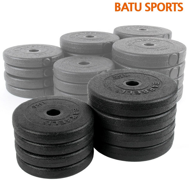 조립식 PVC 바벨 원판 경량원판 25mm 아령 덤벨 역기봉 바벨바, 블랙, 2개, 10kg