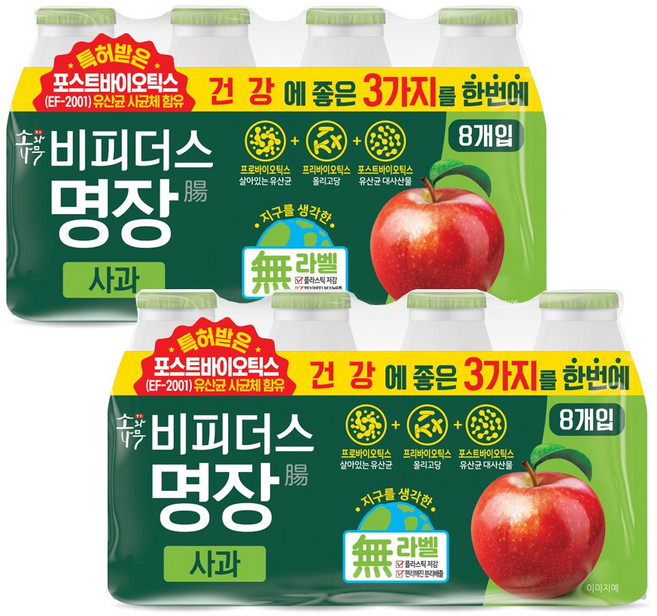 동원 소와나무 비피더스 명장 사과, 16개, 125ml