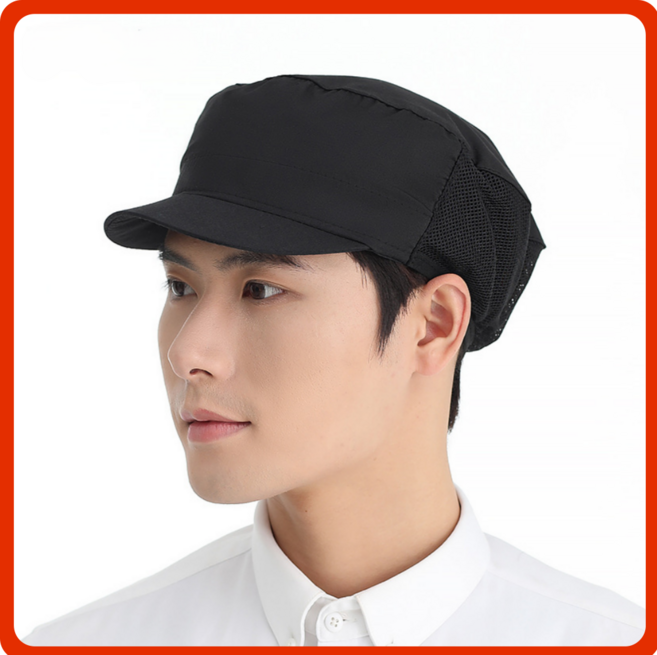 루하무드 초경량 통기성 위생 조리 캡모자, 1개, 블랙