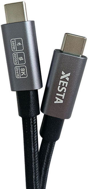 제스타 240W 초고속 충전 및 8K 60Hz 비디오 출력 C-To-C 데이터케이블, 1500mm, 1개