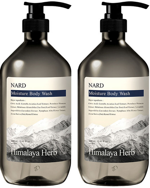 히말라야 허브 나드 모이스처 바디워시 시그니처향 1000ml x2개, 1L, 2개