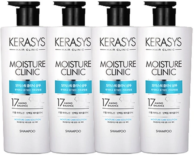 케라시스 헤어클리닉 모이스춰 샴푸 600ml, 4개 - 쿠팡