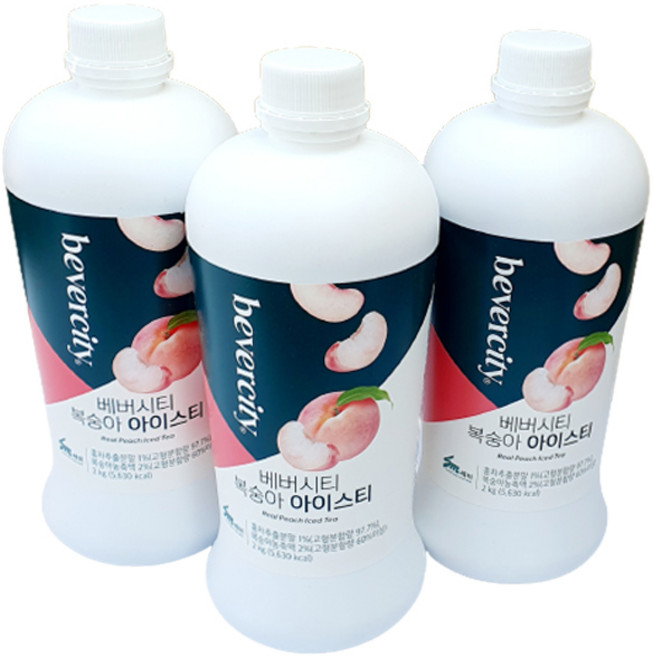 세미 베버시티 복숭아 아이스티 시럽 2kg 대용량 원액, 3개
