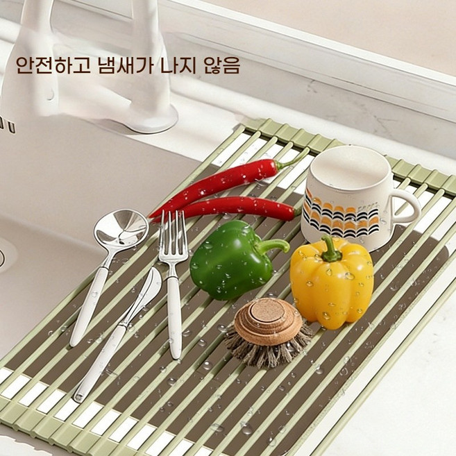 minh 실리콘 주방 싱크대 롤매트 식기 건조대 대형, 그레이, 그레이, 1개