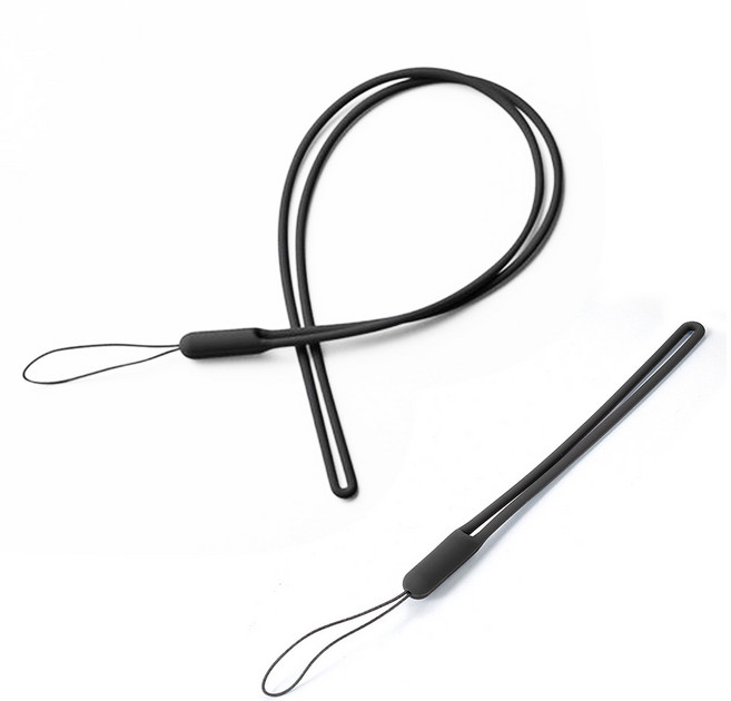 矽膠吊繩 手機掛繩 可掛小物, 黑,長繩, 1個