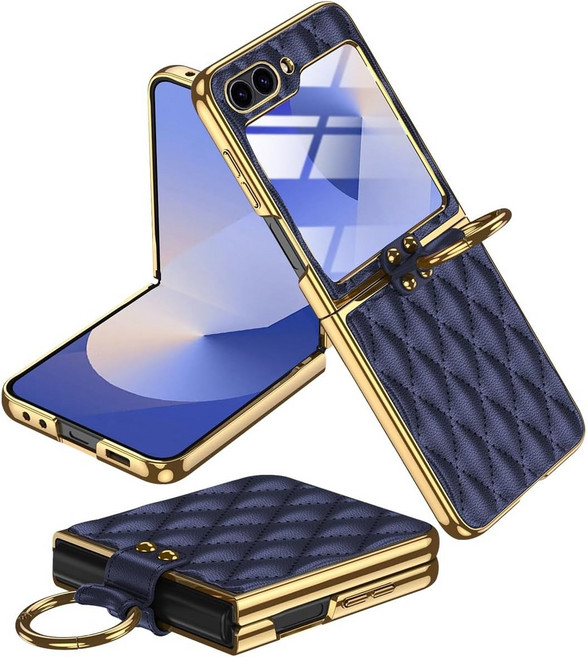 헤미션 갤럭시 Z플립 링 가죽 케이스 외부보호필름 ZFLC01