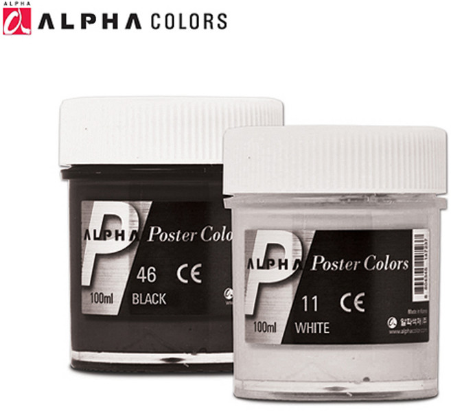 알파 실버 포스터칼라 100ml 낱색판매, 11 White/흰색
