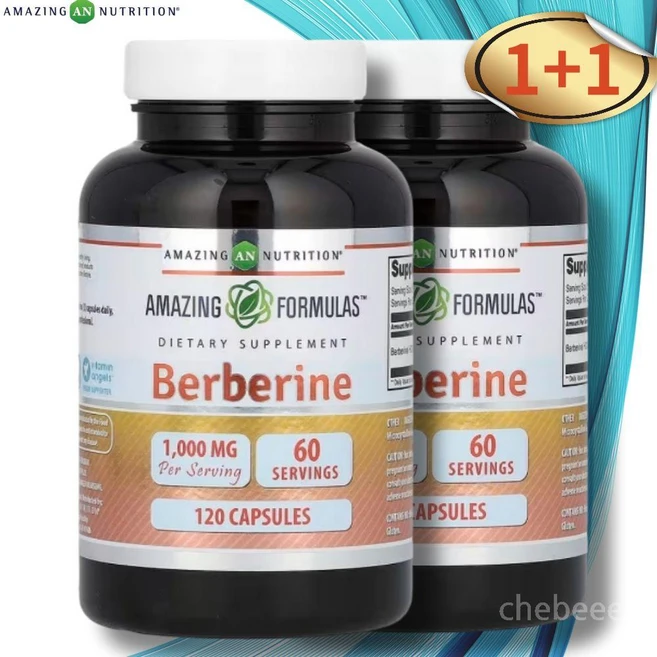 어메이징뉴트리션 베르베린 HCI 1000mg 120캡슐 2병, 120정 - 쿠팡