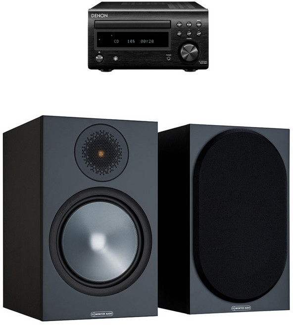 데논 RCD-M41 + 모니터오디오 Bronze 100 블루투스 네트워크 오디오, 블랙, 월넛, 선택완료, 블랙:월넛