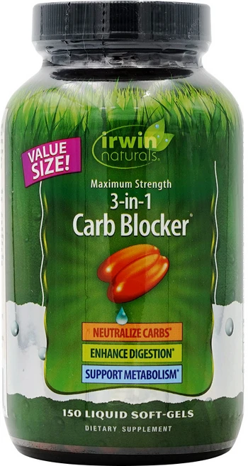 Irwin Naturals 어윈 내추럴 맥시멈 스트렝스 3-1 카브 블락커 150소프트젤, 1개, 150정 - 쿠팡