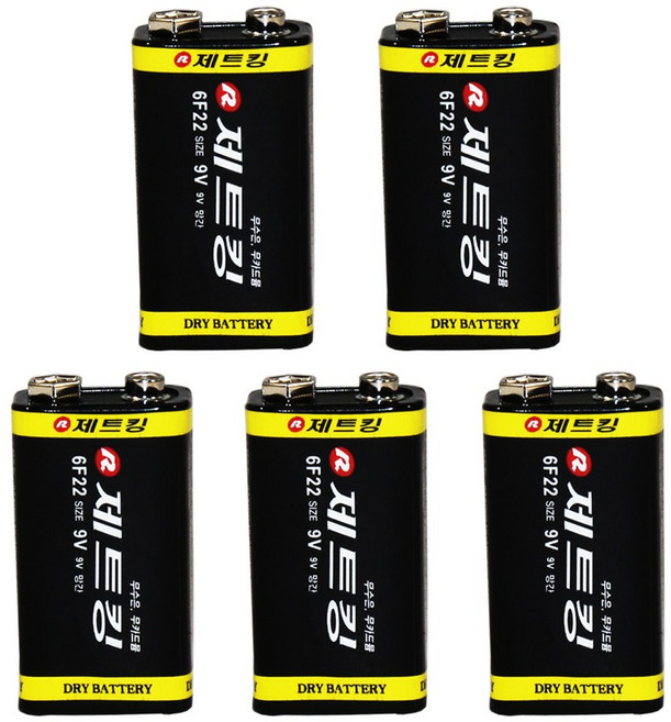 제트킹 망간 9볼트 건전지/ 9V, 1개, 5개입