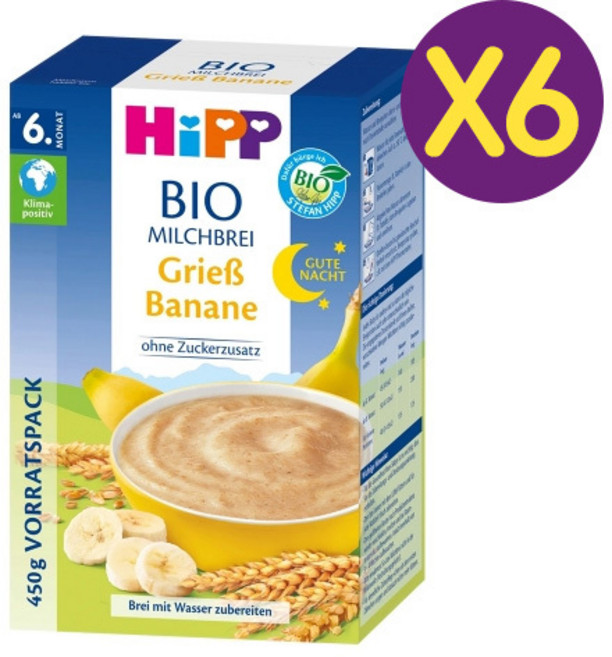 힙 굿나잇 이유식 우유바나나 450g (생후 6개월~) X6개