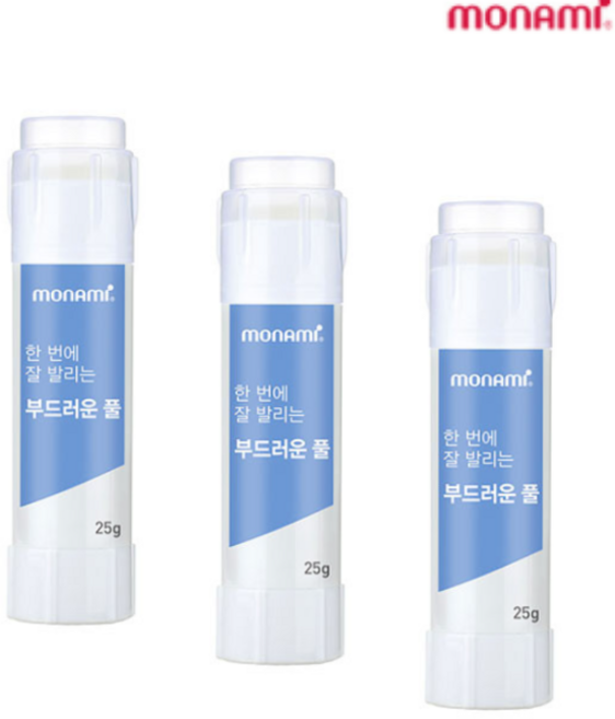 LABU 모나미 부드러운풀 기본사이즈, 3개, 25g