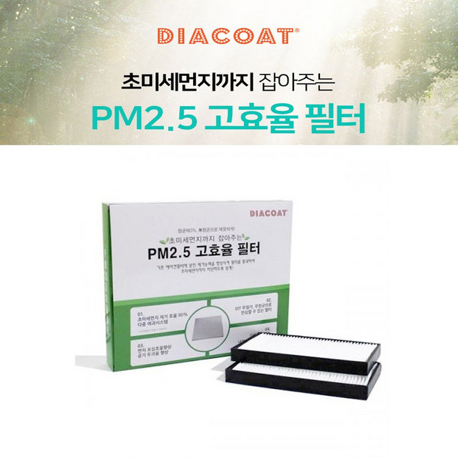 다이아코트 현대자동차용 호환가능 초미세먼지 차량용 에어필터 에어컨필터, H06-싼타페 TM(18/02월~), 1개