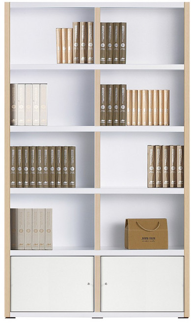 예뫼솔 2000시스템5단책장(하문형) TV책장 책꽂이 수납장 진열장, 5단-1200책장(하문)-메플+화이트, 5단