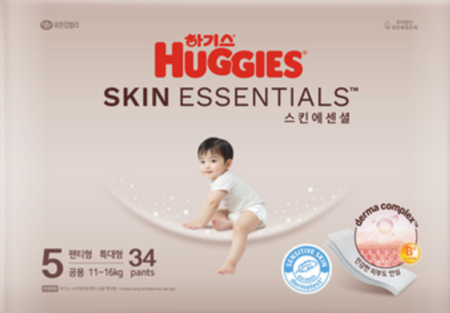 하기스 스킨에센셜 팬티형 기저귀, 5단계, 34매