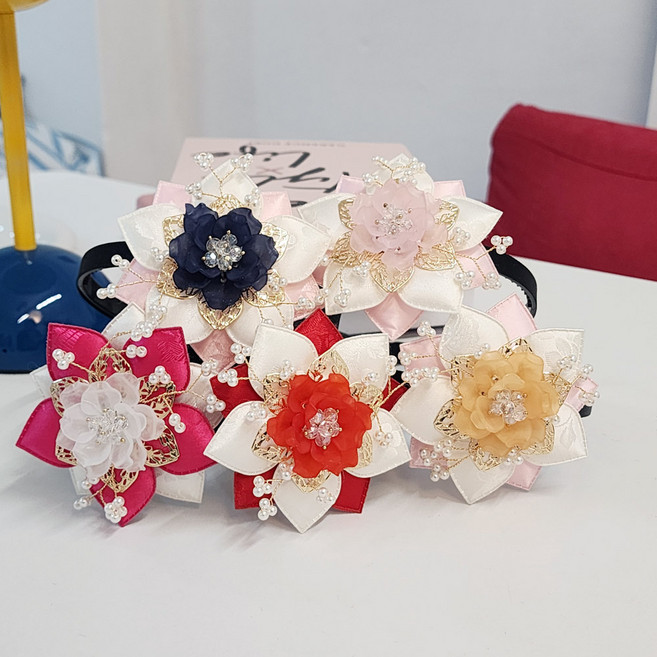 쭌쥬니네 크리스탈 수련 한복 머리띠 국내제작 자체제작