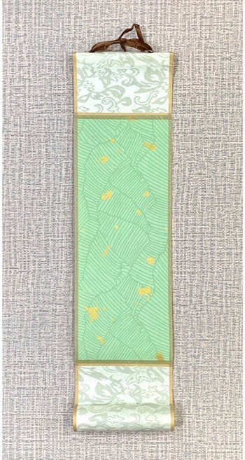 正大筆莊《捲軸小號》掛軸 畫軸 書法 國畫 迷你卷軸, 1個, 葉紋綠, 約10*25cm