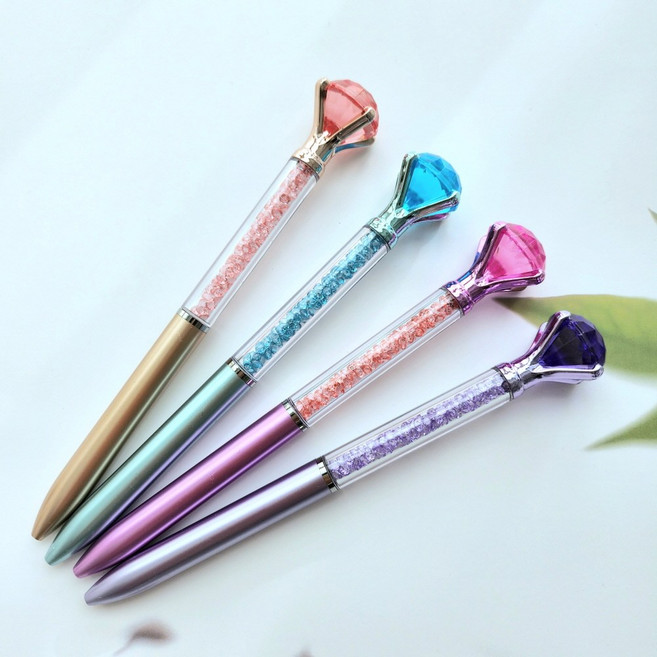 보석 큐빅 볼펜 블루색상, 민트