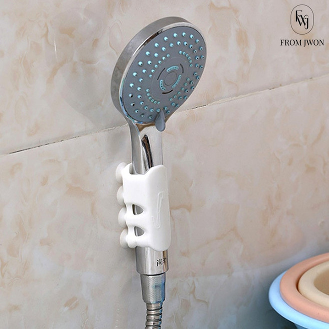 흡착식 샤워기 거치대 샤워 헤드 걸이 흡착 홀더 빨판 문어발 고정 욕실 샤워실, 1개