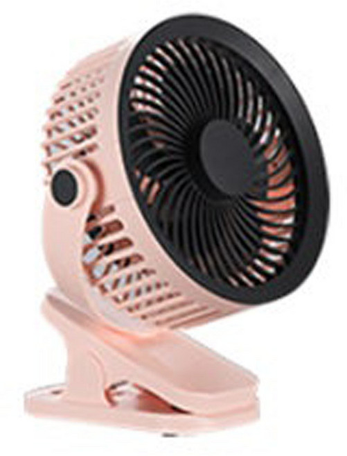 플러스토리 더 클립 집게형 선풍기 3단 풍속 USB 충전식 탁상용 휴대용 벽걸이 저소음 고성능 모터, 핑크