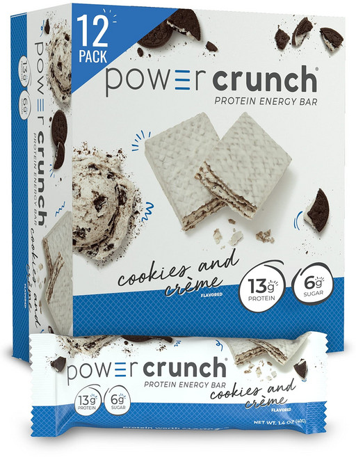 파워 크런치 유청 단백질 바 맛있는 맛의 고단백 간식 쿠 Power Crunch Whey Protein Bars High Protein Snacks with Delicious, 12개, 39.69g