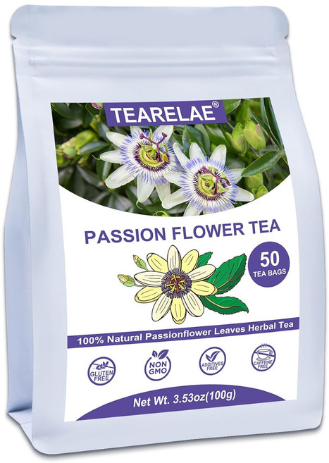 TEARELAE 퓨어 패션 플라워 티백 Passion Flower Tea, TEARELAE 패션 플라워 티 50개입 1팩, 1개