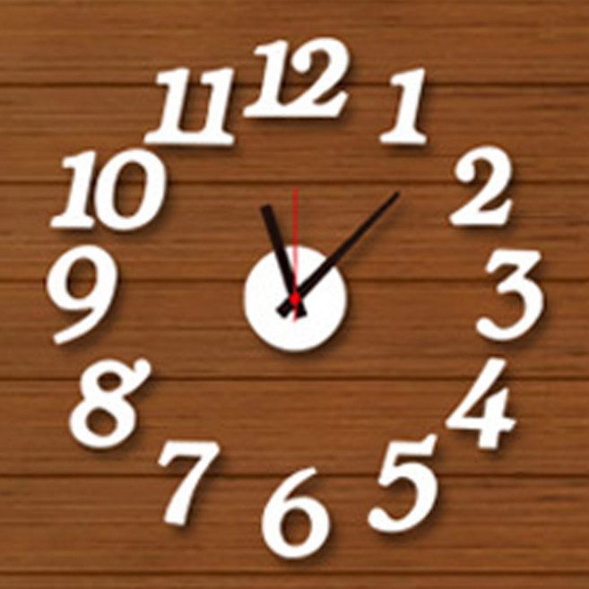 더씰 DIY벽시계 저소음 심플아트 화이트&블랙 깔끔한 모던 인테리어, 화이트