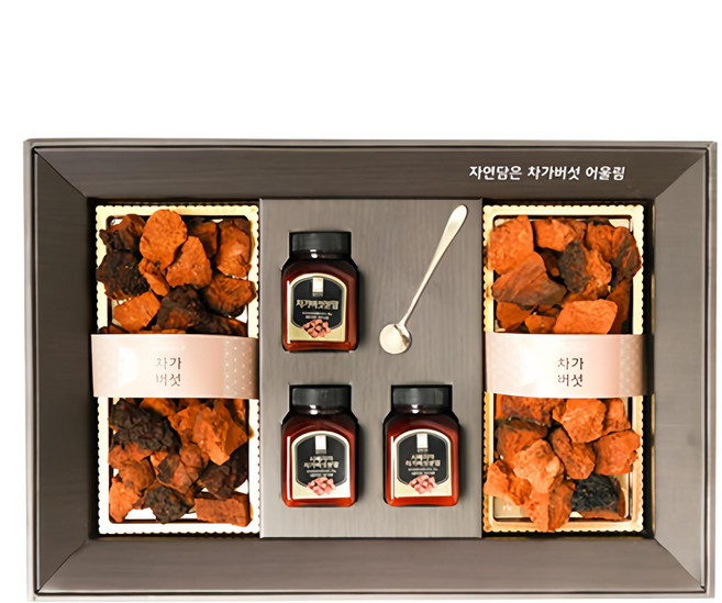 해맑음 차가버섯분말 선물세트, 차가버섯 200g x 2p + 차가버섯 분말 35g x 3p + 티스푼, 1세트