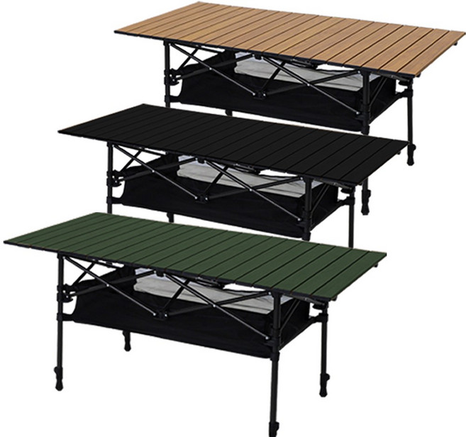 카르닉 접이식 캠핑 테이블 2단 롤테이블, 우드(ACT-WD)