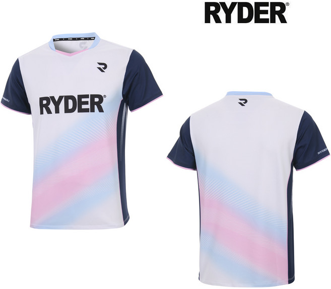 라이더 티셔츠 배드민턴 반팔 상의 남성 여성 게임웨어 화이트 핑크 블루 2023R-10