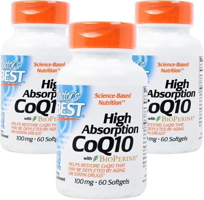 Doctor's BEST 高吸收輔酶Q10軟膠囊 100mg, 60顆, 3罐