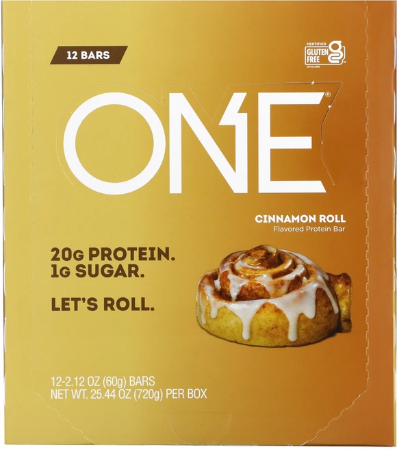 One Brands ONE Bar 프로틴바 시나몬 롤 바 12개입 각 60g(2.12oz) 1팩, 12개 - 쿠팡
