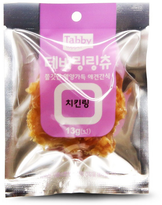 테비토퍼 링링츄 강아지간식, 치킨링, 13g, 1개