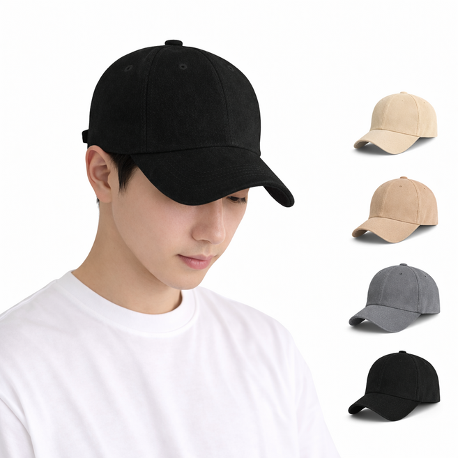 빅사이즈 심플 무지 대두모자 커플 남녀공용 데일리 베이직 볼캡