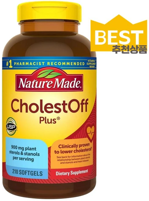 네이처메이드 콜레스트오프 플러스 소프트젤 Nature Made CholestOff Plus Softgels, 1개, 210정 - 쿠팡