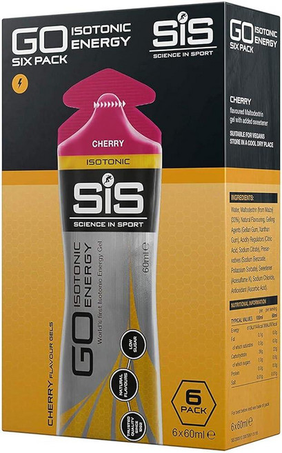 Science in Sport 에너지 젤 팩 SIS Isotonic 에너지 젤 22g 빠른 작용 탄수화물 성능 및 지구력 젤 체리 맛 - 59.6