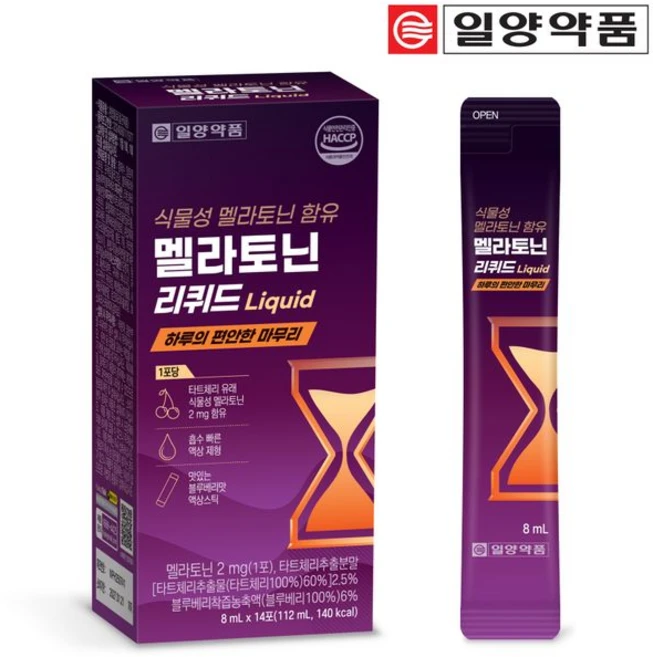일양약품 식물성 멜라토닌 리퀴드 흡수빠른 액상멜라토닌 스틱, 1개, 14회분 - 쿠팡