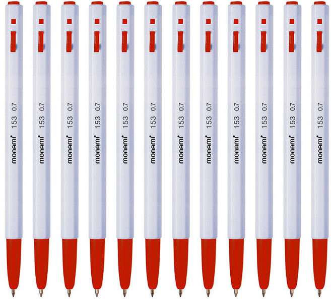 모나미 모나미 153 볼펜 (12자루), 0.7레드