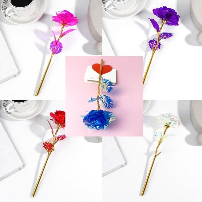 NK 홀로그램 장미 LED 돔 조명 유리크리스탈 인테리어 소품 장식 선물용, 홀로그램장미 레드