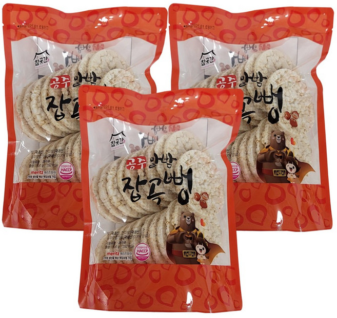 참곳간 잡곡뻥튀기, 100g, 3개