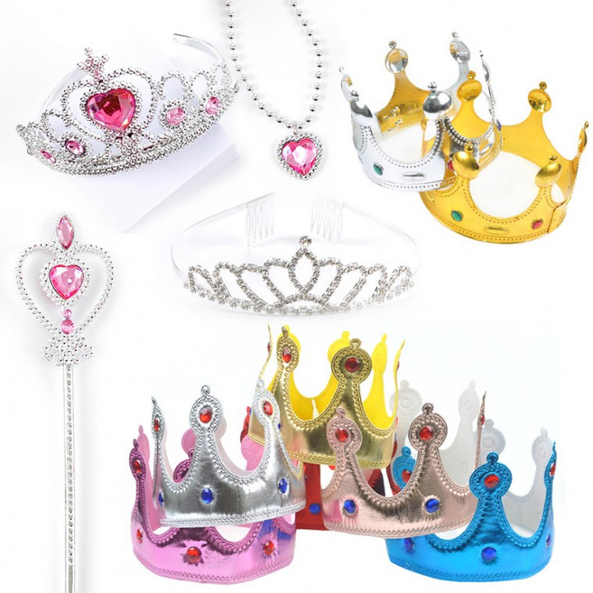 생일 파티 왕관 티아라 크라운 축제 인생네컷 헤어밴드 머리띠 꼬깔모자, 1개, 왕자왕관(실버)