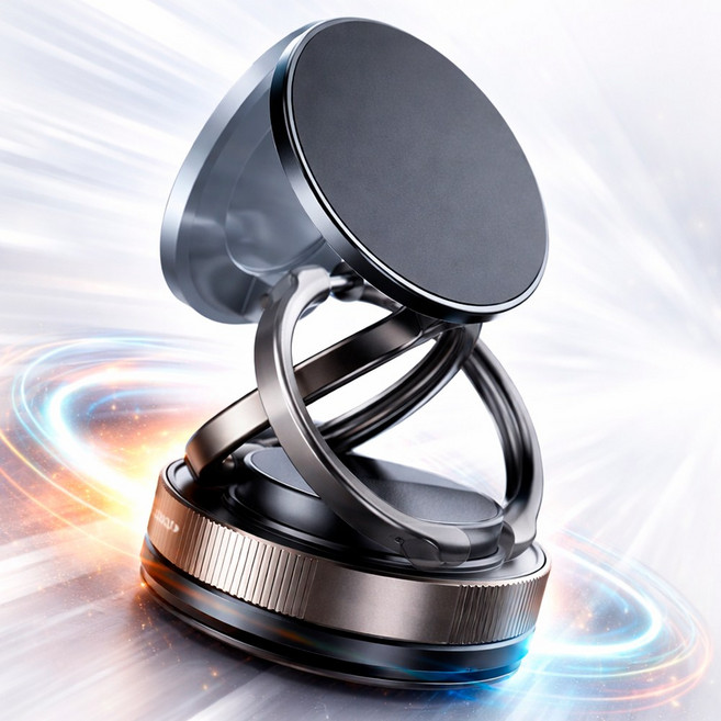 쿠산 맥세이프 거치대 진공흡착 360도 접이식 마그네틱 슥딱, 블랙, 1개