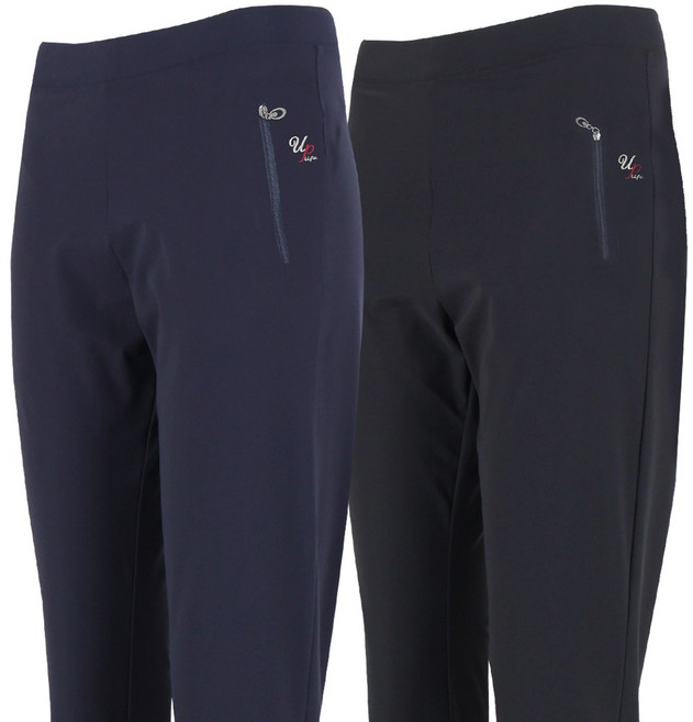 2장 여름용 여성 사방 스판 국산 팬츠 66~100 쿨 밴딩 바지 M813